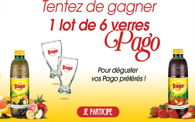 Lots de 6 verres Pago à gagner