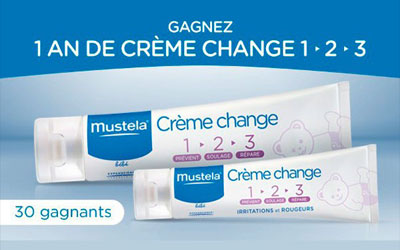 Un an de crème de change Mustela