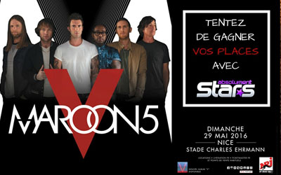 Invitations pour le concert de Maroon 5