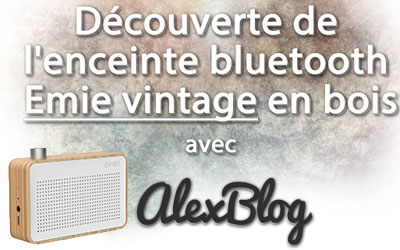 Enceinte bluetooth vintage en bois