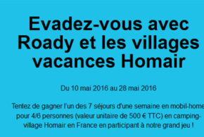 Séjours d'une semaine pour 4/6 en mobile-home