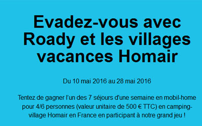 Séjours d'une semaine pour 4/6 en mobile-home