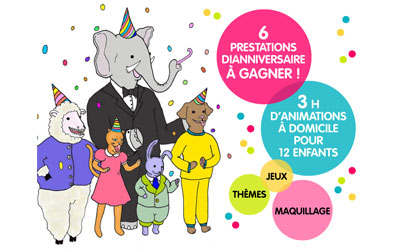 Concours gagnez des prestations d'anniversaire de 3h pour 12 enfants