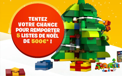 Concours gagnez 5 listes de jouets Lego de 500 euros