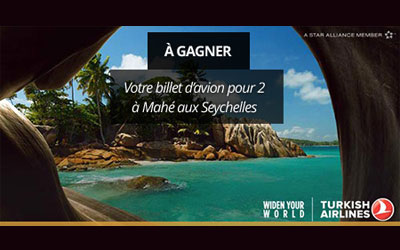 Concours gagnez 2 billets d'avion AR à destination des Seychelles