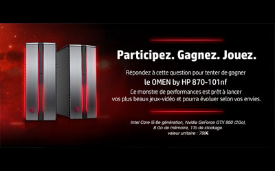 Concours gagnez 1 ordinateur Omen by HP