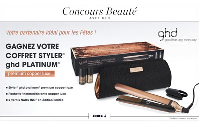 Concours gagnez 3 coffrets GHD de 259 euros