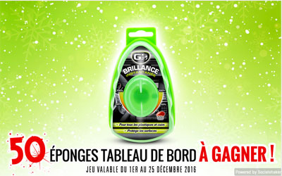 Concours gagnez 50 éponges tableau de bord