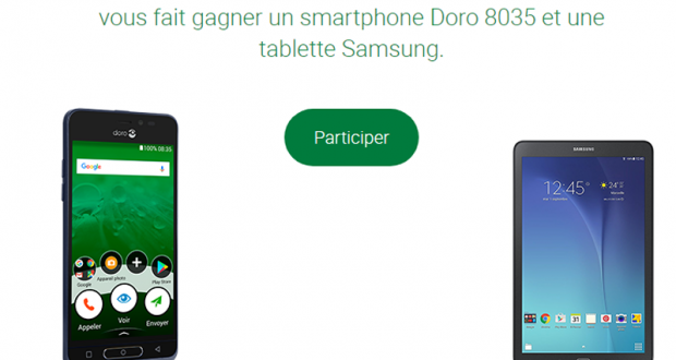 Smartphone Doro 8035 et tablette Samsung