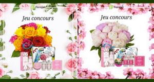 Coffret de produits de soins offert + bouquet de fleurs