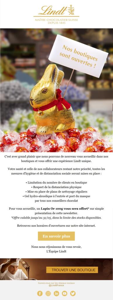 Un Lapin Or 100g offert