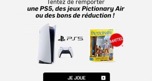 3 consoles de jeux PS5 et 100 jeux Pictonnary Air offerts