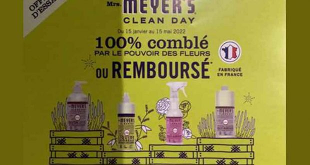 Produit Mrs MEYER’S 100% Remboursé