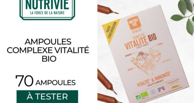 70 Ampoules Complexe Vitalité Bio de NUTRIVIE à tester