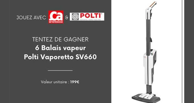 6 Balais vapeur Polti Vaporetto SV660 à remporter