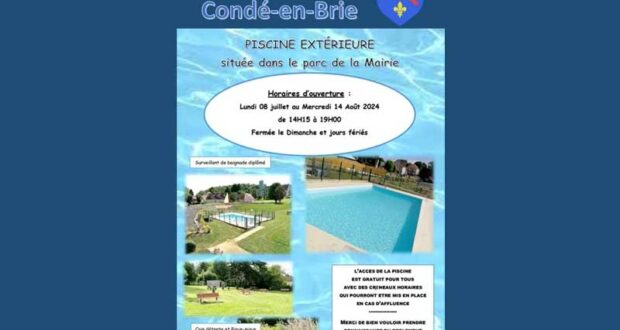 Accès gratuit pour tous à la piscine de Condé-en-Brie