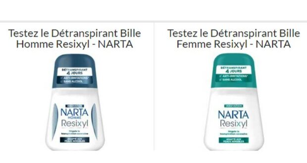 200 Détranspirant Bille Resixyl Narta 50 ml à tester