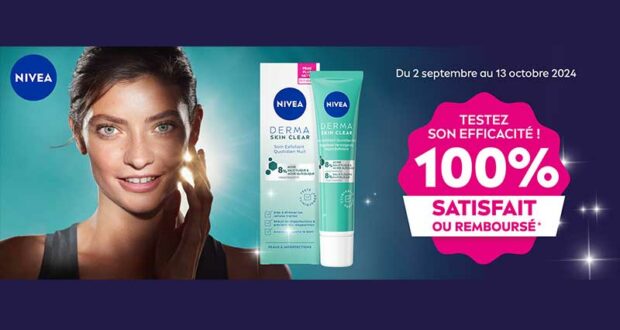 NIVEA Exfoliant Nuit DermaskinClear 100% Remboursé