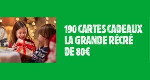 190 cartes-cadeaux La Grande Récré de 80€ offertes