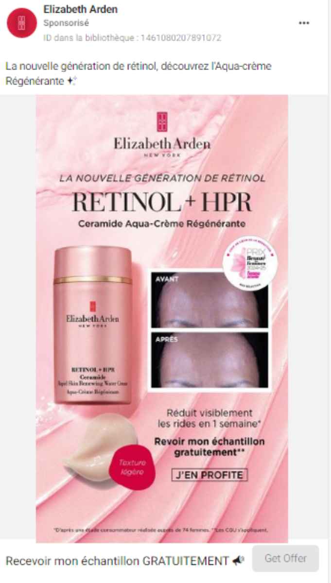 RETINOL + HPR Ceramide Aqua-Créme Régénérante Elizabeth Arden