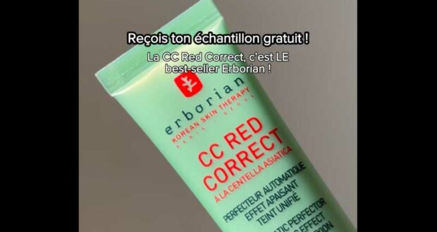 Échantillons Gratuits de Crème CC Red Correct Erborian