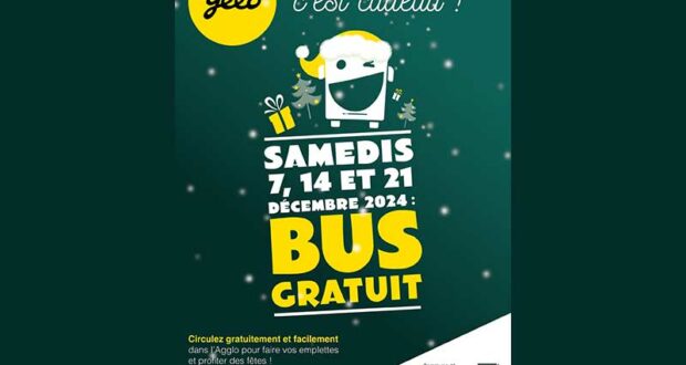 Bus gratuits les samedi 7-14-21 Décembre