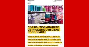 Distribution gratuite de produits d'hygiène et de beauté