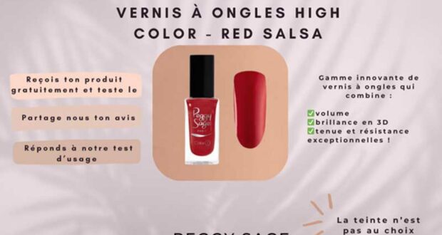 60 Vernis à ongles HIGH COLOR red salsa Peggy Sage à tester