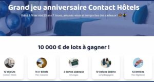 10 séjours dans des Contact Hôtels à gagner (350€ chaque)